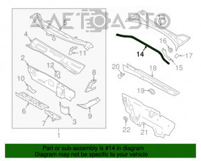 Garnitura de etanșare a grilei ștergătoarelor de parbriz Audi A3 8V 15-20