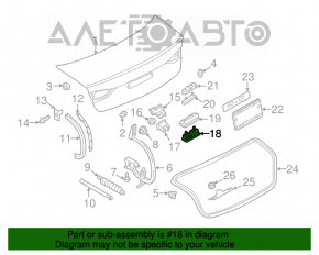 Camera de vizionare spate cu mâner și buton de deschidere a portbagajului pentru Audi A3 8V 15-18 4d