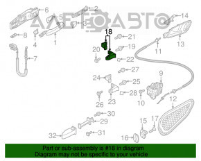 Петля двери нижняя передняя правая Audi A3 8V 15-18 4d, 5d две части