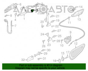 Capacul mânerului exterior al ușii din spate stânga Audi A3 8V 15-20 4d, 5d