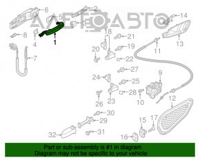 Ручка двери внешняя задняя левая Audi A3 8V 15-20