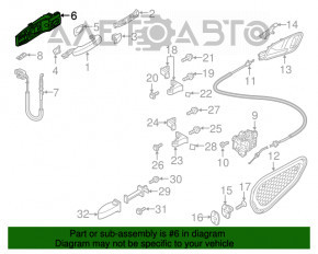 Mecanismul manetei ușii din față dreapta pentru Audi A3 8V 15-20 fără cheie