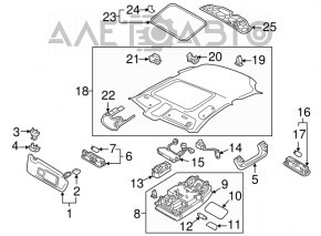 Manerul plafonului din față dreapta Audi A3 8V 15-20 4d, 5d negru.