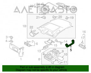 Maner plafon spate stânga Audi A3 8V 15-20 4 uși, 5 uși, negru.