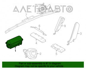 Airbag-ul de pasager din bordul Audi A3 8V 15-20 4d, cabriolet.