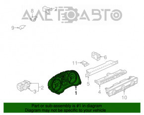 Щиток приборов Audi A3 8V 15-16 4d монохром, 124к, царапина