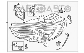 Far stânga față goală Audi A3 8V 15-16 4d LED