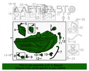 Far stânga față goală Audi A3 8V 15-16 4d LED