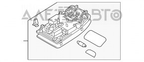 Плафон освещения передний под люк Audi A3 8V 15-16 4d черный, без подсветки салона, под люк