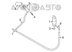 Injectoarele de spălare a farurilor stânga Audi A3 8V 15-16 4d cu capac