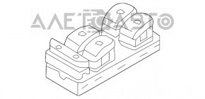 Controlul geamului electric din față, stânga, pentru Audi A3 8V 15-20, negru