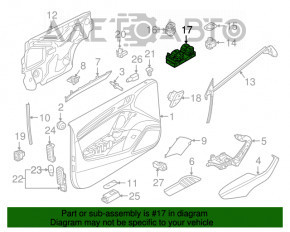 Controlul geamului electric din față, stânga, pentru Audi A3 8V 15-20, negru