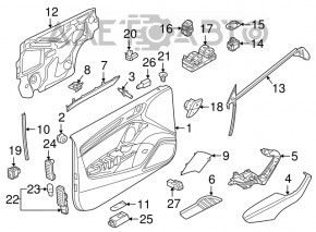 Controlul geamului electric din față, stânga, pentru Audi A3 8V 15-20, negru