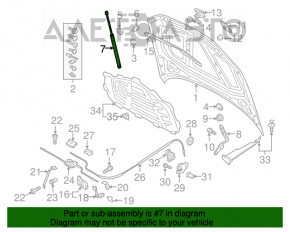 Amortizorul capotei Audi A3 8V 15-20 nou OEM original