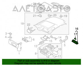 Plafonul de iluminare din spate pentru Audi A3 8V 15-17, negru