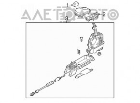 Schimbător de viteze pentru cutia de viteze Audi A3 8V 15-20 cu 6 trepte, cu cablu