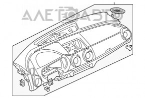 Panoul frontal cu AIRBAG pentru Audi A3 8V 15-16 4d, FWD, negru, cu inserție de aluminiu și grilă dinamică ruptă.