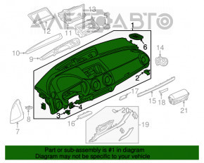 Торпедо передняя панель с AIRBAG Audi A3 8V 15-16 4d, FWD, черная