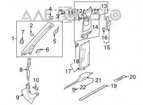 Capacul pragului exterior din față dreapta pentru Audi A3 8V 15-18, 4 uși, 5 uși, negru.