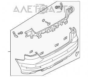 Бампер задний голый Audi A3 8V 15-16 S-line