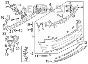 Bara spate goală Audi A3 8V 15-16 S-line