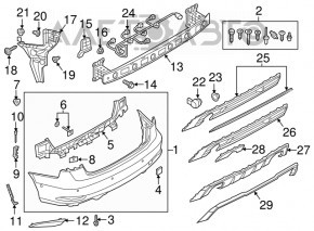 Amplificatorul de bara spate pentru Audi A3 8V 15-20 4d, nou, neoriginal.