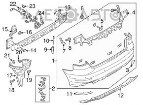 Крепление заднего бампера левое Audi A3 8V 15-16 верхнее новый OEM оригинал