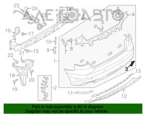 Capacul carligului de tractare pentru bara spate Audi A3 8V 15-16 S-line