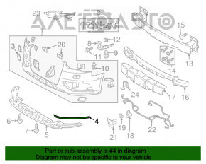 Молдинг переднего бампера нижний правый Audi A3 8V 15-16 DPA