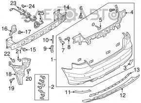 Suport bara spate sub lampa stanga Audi A3 8V 15-16 4d nou original