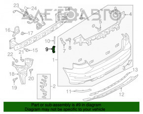 Крепление заднего бампера под фонарем правое Audi A3 8V 15-16 4d