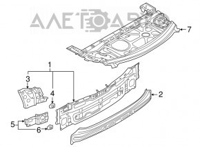 Задняя панель Audi A3 8V 15-18 4d, 5d, 2 части, белая, примята