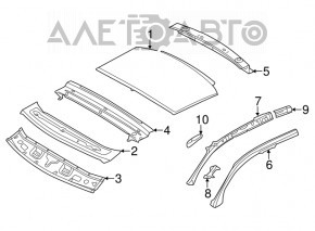 Acoperiș metalic pentru Audi A3 8V 15-20, 4 uși, 5 uși, cu trapa.