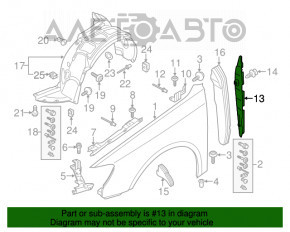 Garnitura aripă ușă - aripă dreapta Audi A3 8V 15-20 s-a desprins garnitura