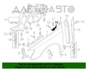 Кронштейн крыла передний левый Audi A3 8V 15-20 задний OEM