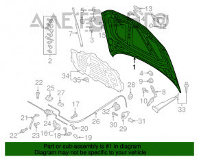 Capota goală Audi A3 8V 15-20 neagră LY9T, tija