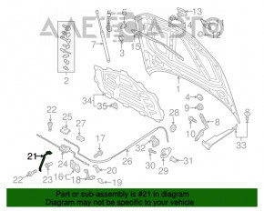 Suport cârlig blocare capota Audi A3 8V 15-16 nou original OEM