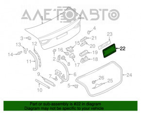 Площадка номерного знака крышки багажника Audi A3 8V 15-20