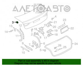 Bara de protecție a capacului portbagajului stânga Audi A3 8V 15-20 pe capacul portbagajului