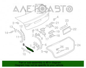 Пружина крышки багажника левая Audi A3 8V 15-20 4d, 5d