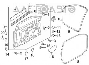 Ușă asamblată față dreapta Audi A3 8V 15-20 4 uși, 5 uși alb LS9R/Y2, keyless, butoane