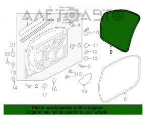 Уплотнитель дверного проема передний левый Audi A3 8V 15-20 4d, 5d