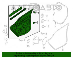 Ușa goală din spatele stânga a Audi A3 8V 15-18 4d, 5d alb LS9R/Y2, mânere