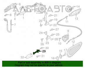 Ограничитель двери задней правой Audi A3 8V 15-20 4d, 5d