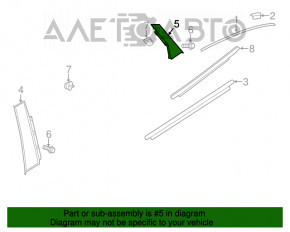 Panoul lateral spate stânga pentru ușa Audi A3 8V 15-20 4 uși, 5 uși spate, negru lucios, zgârieturi