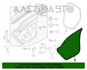 Уплотнитель двери задней левой Audi A3 8V 15-20 4d, 5d