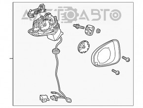 Зеркало боковое левое Audi A3 8V 15-20 4d, 5d, поворотник, подогрев