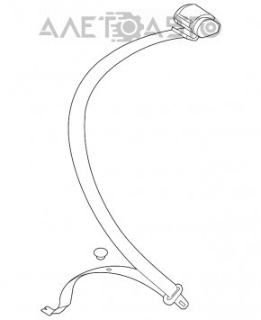 Ремень безопасности задний правый Audi A3 8V 15-20 4d, 5d, черный