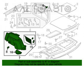 Capotă arc stânga Audi A3 8V 15-20 4 uși, 5 uși, cu airbag posterior, tracțiune față