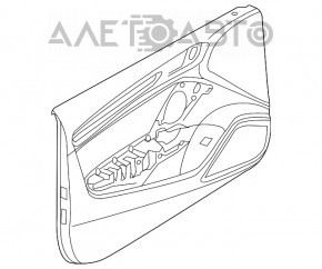 Capacul ușii, cartela din față dreapta Audi A3 8V 15-20 4d, 5d, neagră, piele, Bang and Olufsen, inserție din aluminiu.